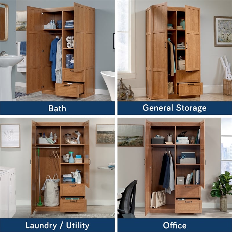 Kingfisher Lane Engineered Wood Storage Cabinet in Highland Oak