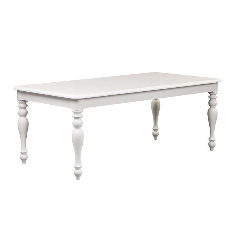 Kingfisher Lane Transitional Wood I Dining Table in Oyster White