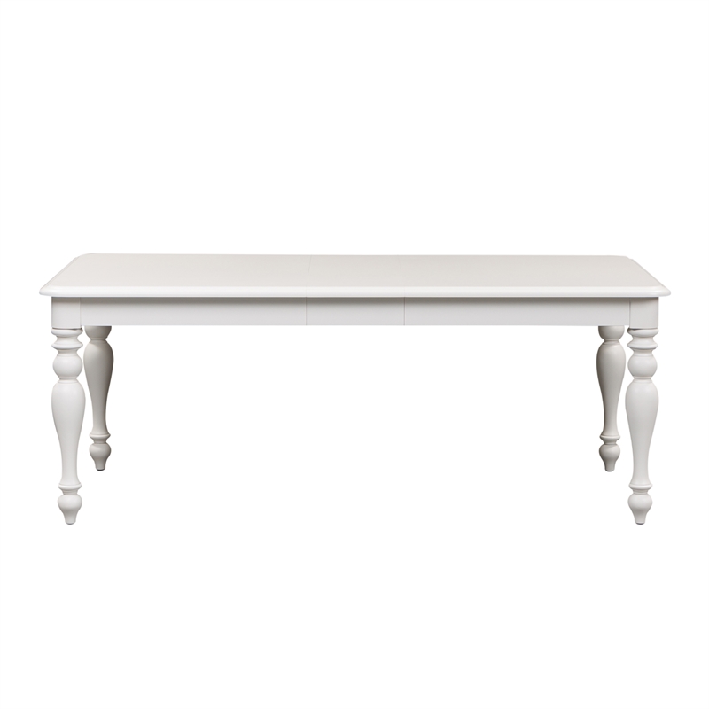 Kingfisher Lane Transitional Wood I Dining Table in Oyster White