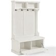 Kingfisher Lane Contemporary Wood Hall Tree in Distressed White