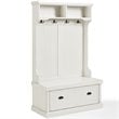 Kingfisher Lane Contemporary Wood Hall Tree in Distressed White