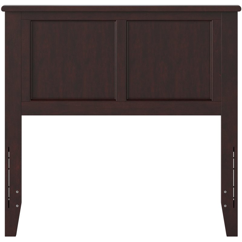 Kingfisher Lane Madison Twin Solid Wood Panel Headboard in Espresso