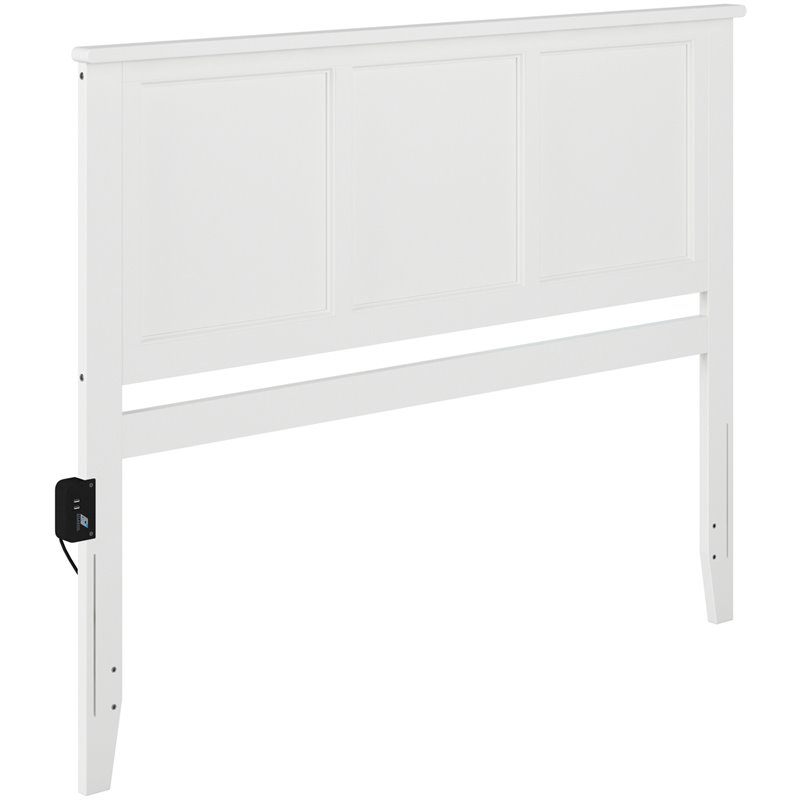 Kingfisher Lane Madison Queen Solid Wood Panel Headboard in White