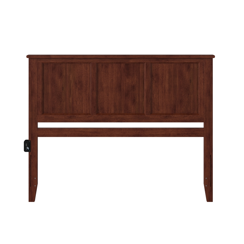 Kingfisher Lane Madison Queen Solid Wood Panel Headboard in Walnut