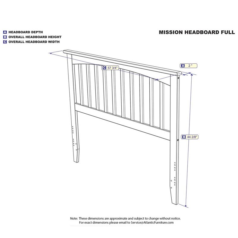 Kingfisher Lane Mission Full Wood Headboard in White