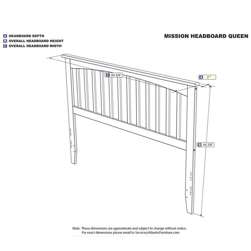 Kingfisher Lane Mission Queen Wood Headboard in White