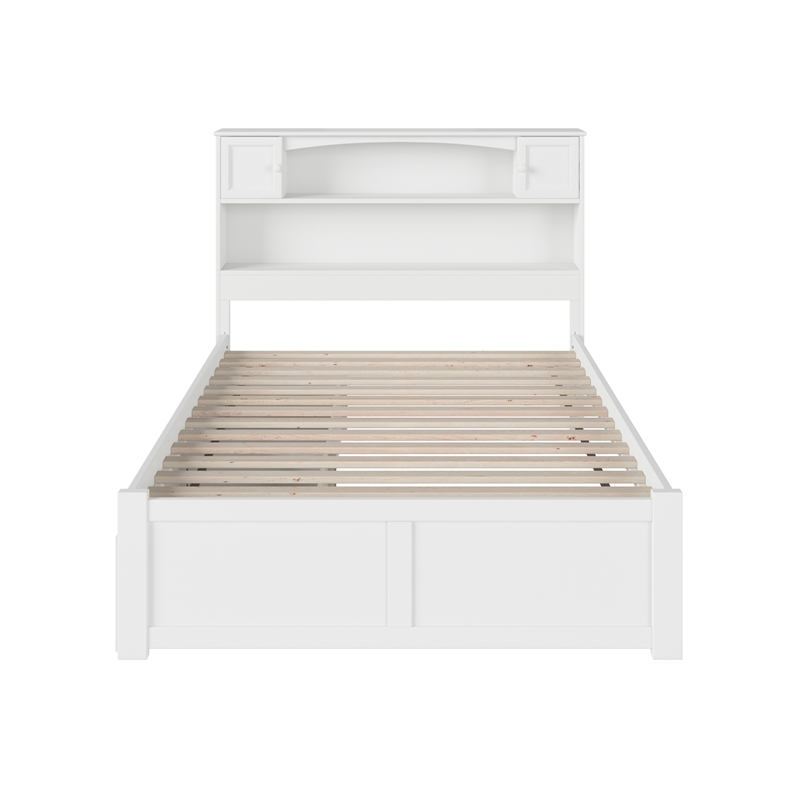 Kingfisher Lane Full Solid Wood Bed with Storage Drawers in White