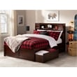 Kingfisher Lane Full Solid Wood Bed with Storage Drawers in Walnut