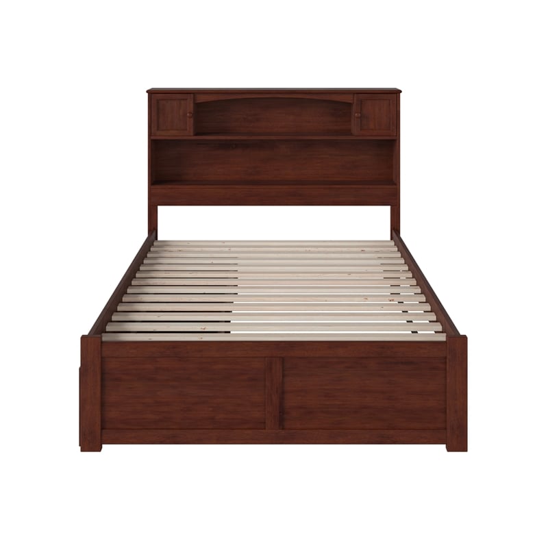 Kingfisher Lane Full Solid Wood Bed with Storage Drawers in Walnut