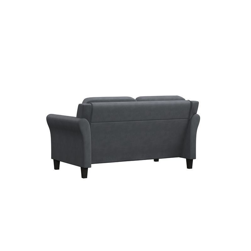 Kingfisher Lane Modern Loveseat in Gray Microfiber Upholstery