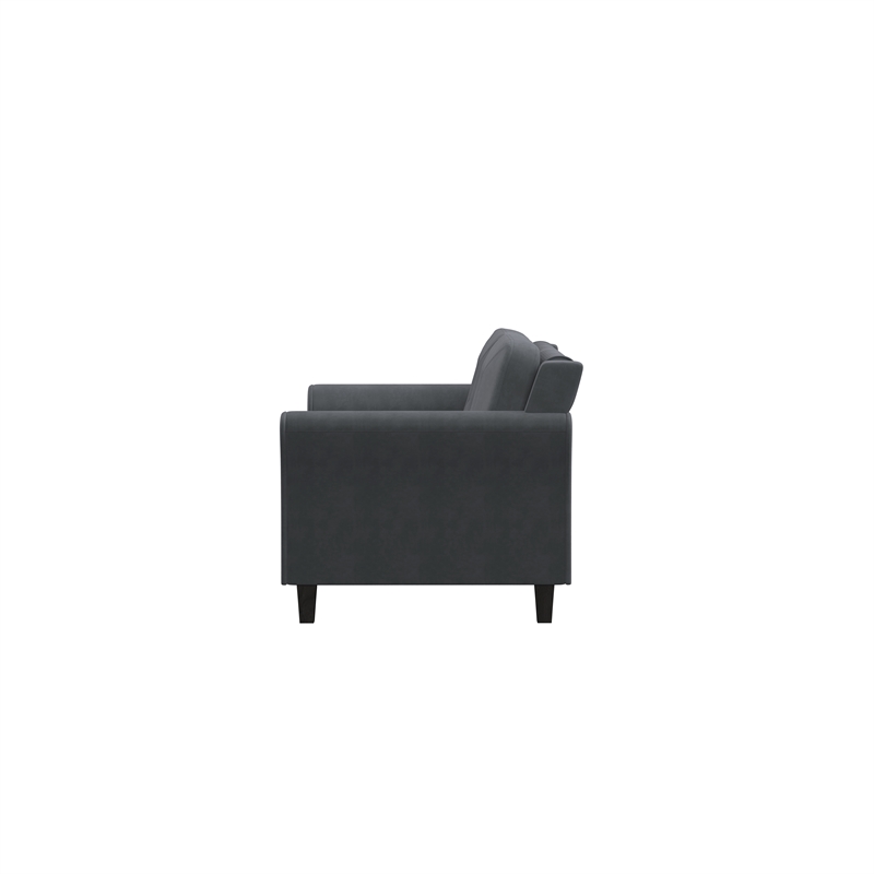 Kingfisher Lane Modern Loveseat in Gray Microfiber Upholstery