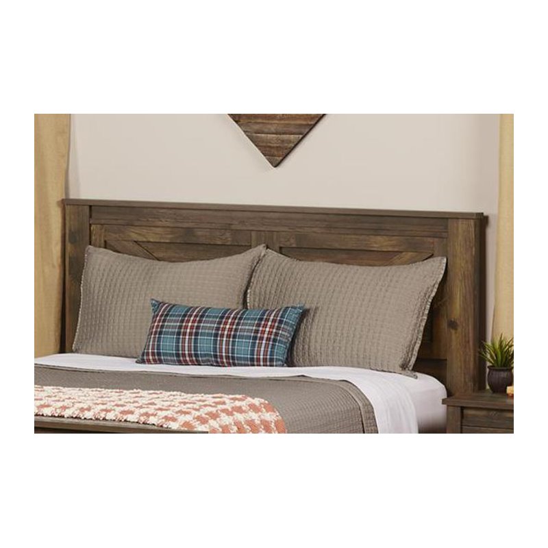 Kingfisher Lane Contemporary Queen Headboard in Rustic Finish