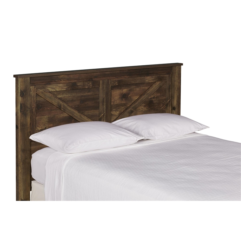 Kingfisher Lane Contemporary Queen Headboard in Rustic Finish