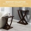Kingfisher Lane Cross Step Console Table in Espresso Wood Finish