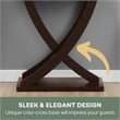 Kingfisher Lane Cross Step Console Table in Espresso Wood Finish