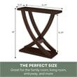 Kingfisher Lane Cross Step Console Table in Espresso Wood Finish
