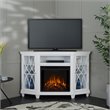 Kingfisher Lane Contemporary Corner Fireplace TV Stand in White