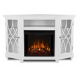 Kingfisher Lane Contemporary Corner Fireplace TV Stand in White