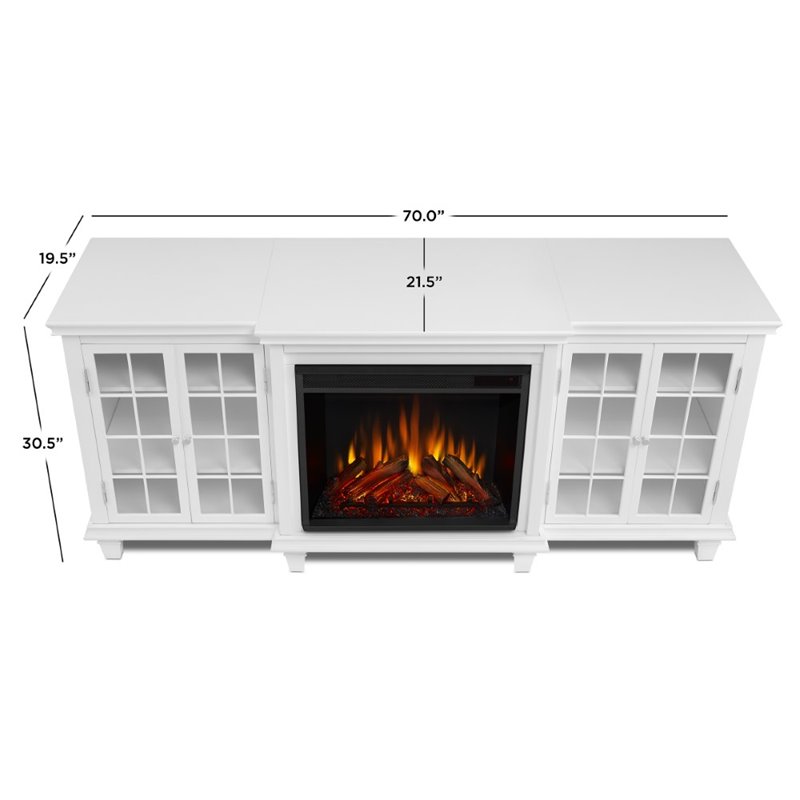 Kingfisher Lane Contemporary Fireplace TV Stand in White Finish