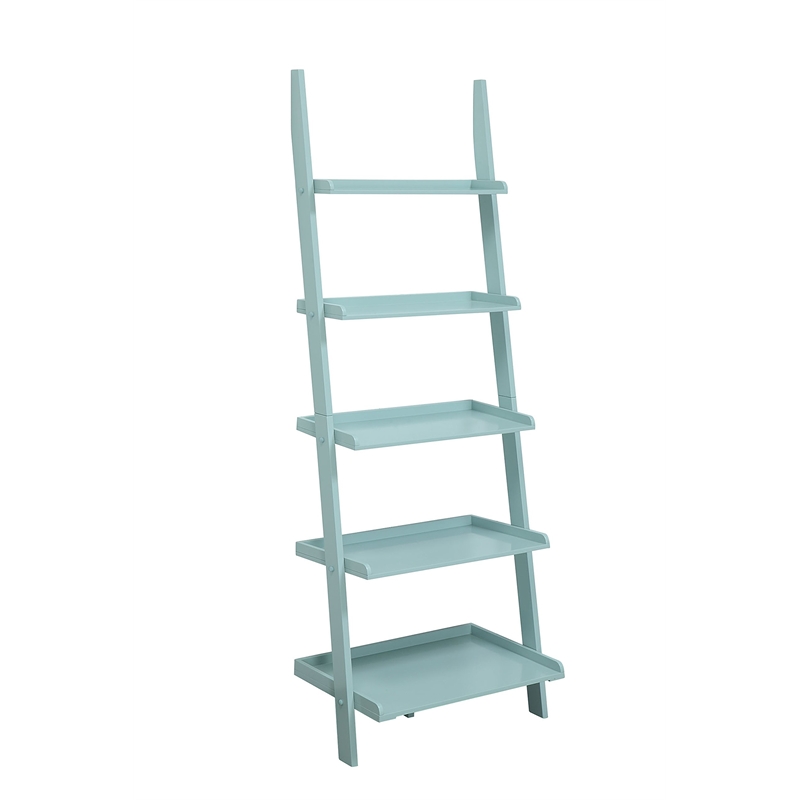 Kingfisher Lane Bookshelf Ladder in Sea Foam Green Wood Finish