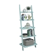 Kingfisher Lane Bookshelf Ladder in Sea Foam Green Wood Finish