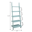 Kingfisher Lane Bookshelf Ladder in Sea Foam Green Wood Finish