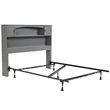 Kingfisher Lane Full Wood Bookcase Headboard with Device Charger in Gray