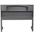 Kingfisher Lane Full Wood Bookcase Headboard with Device Charger in Gray
