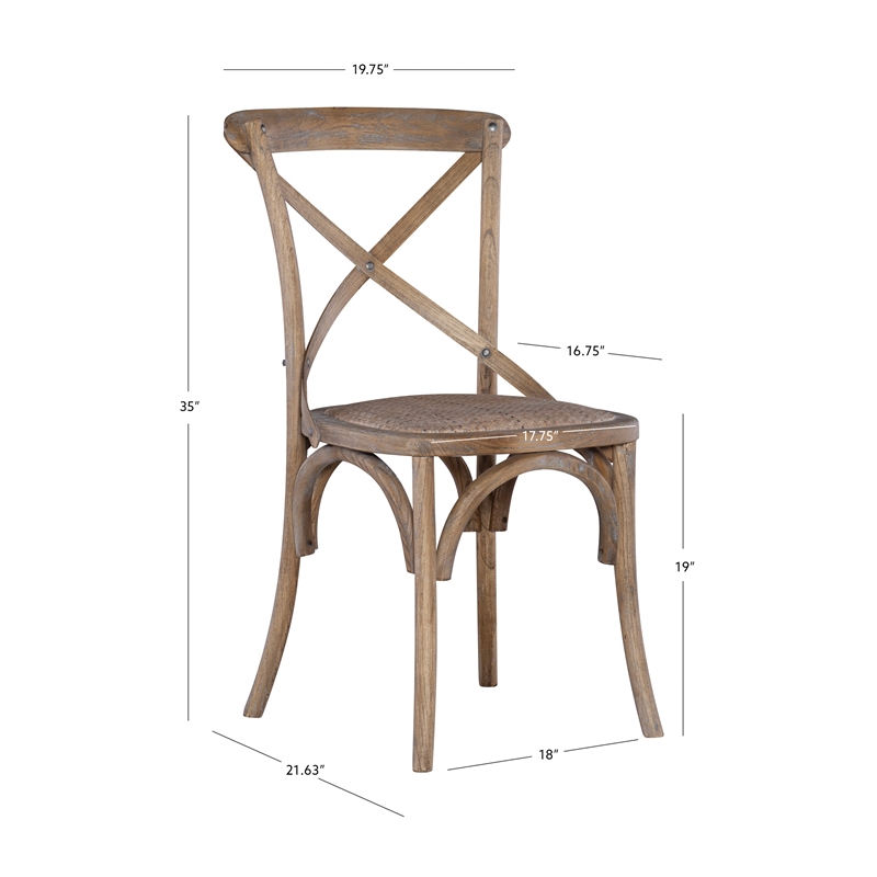 Kingfisher Lane Wood Bentwood Dining Chairs Set of Two in Gray Wash