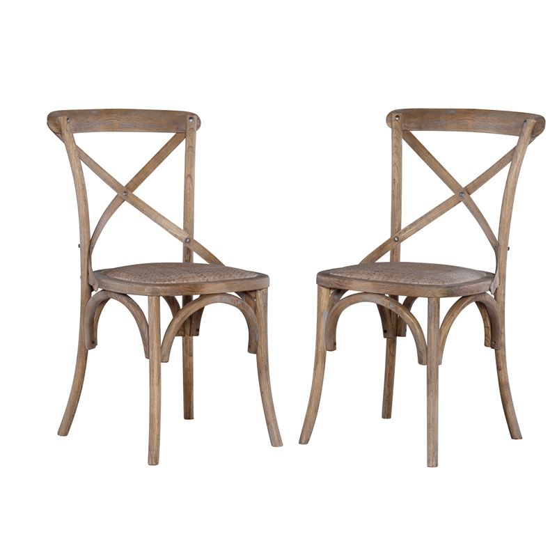 Kingfisher Lane Wood Bentwood Dining Chairs Set of Two in Gray Wash