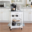 Kingfisher Lane Modern Wood Granite Top Kitchen Island in White