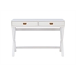 Kingfisher Lane Modern Wood Two Drawer Writing Desk in White