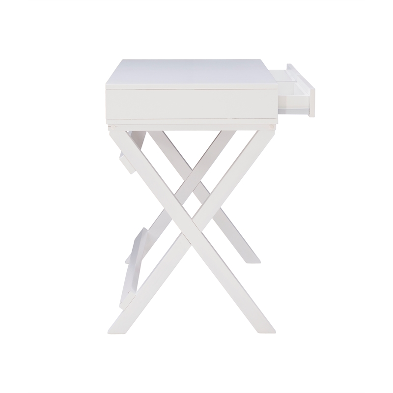 Kingfisher Lane Modern Wood Two Drawer Writing Desk in White