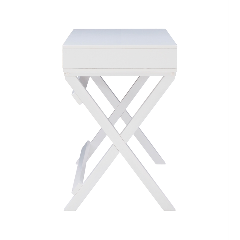 Kingfisher Lane Modern Wood Two Drawer Writing Desk in White