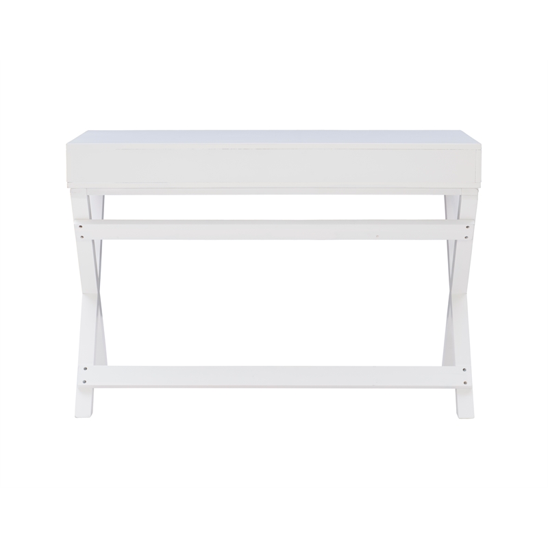 Kingfisher Lane Modern Wood Two Drawer Writing Desk in White