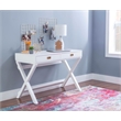 Kingfisher Lane Modern Wood Two Drawer Writing Desk in White
