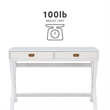 Kingfisher Lane Modern Wood Two Drawer Writing Desk in White