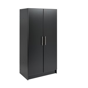 Kingfisher Lane Contemporary 32&quot Wardrobe Cabinet in Black Finish