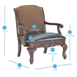 Kingfisher Lane Traditional Style Wood Arm Chair in Walnut Finish