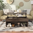 Kingfisher Lane Modern Wood Lift-Top Coffee Table in Reclaimed Oak