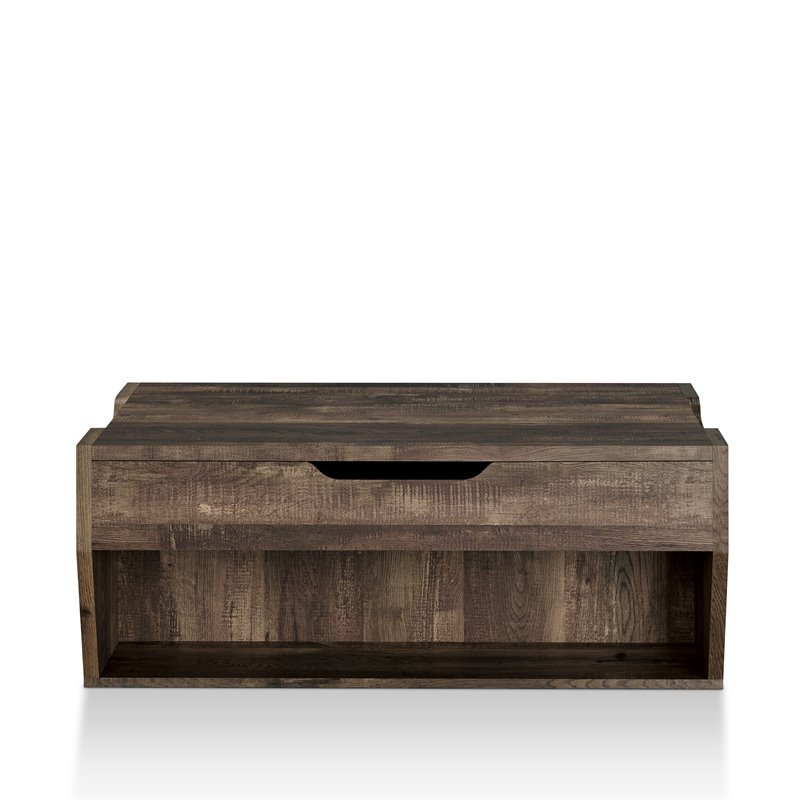 Kingfisher Lane Modern Wood Lift-Top Coffee Table in Reclaimed Oak
