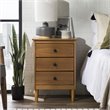 Kingfisher Lane Modern 3 Drawer Solid Wood Nightstand in Caramel