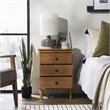 Kingfisher Lane Modern 3 Drawer Solid Wood Nightstand in Caramel