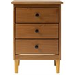 Kingfisher Lane Modern 3 Drawer Solid Wood Nightstand in Caramel