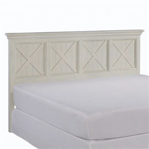 Kingfisher Lane Contemporary Wood King Headboard in Off White