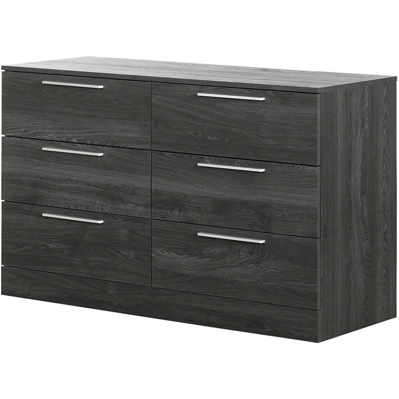 Kingfisher Lane Contemporary 6 Drawer Double Dresser in Gray Oak