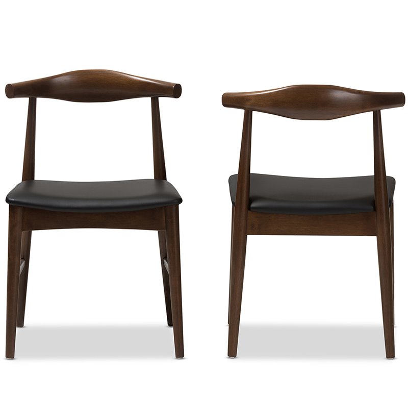 Kingfisher Lane Dining Side Chair in Black and Brown (Set of 2)