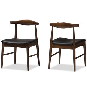 Kingfisher Lane Dining Side Chair in Black and Brown (Set of 2)