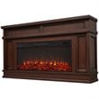 Kingfisher Lane Modern Landscape Electric Fireplace in Dark Walnut