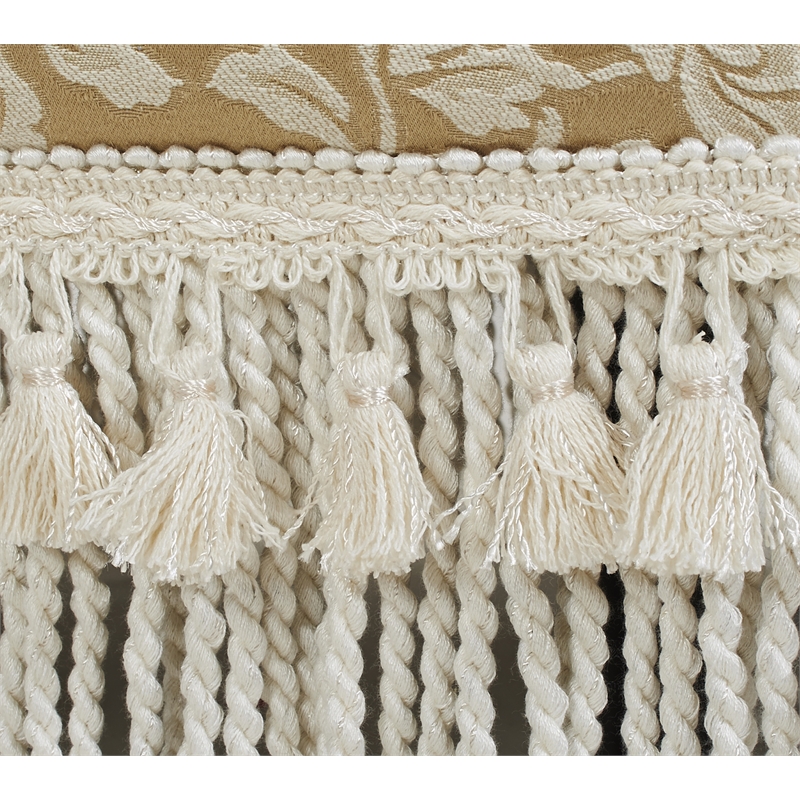 Kingfisher Lane Traditional Upholstered Decorative Footstool in White